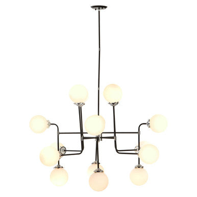 Orsina Abira 16-Arm Pendant Light – Black & Chrome Modern Chandelier