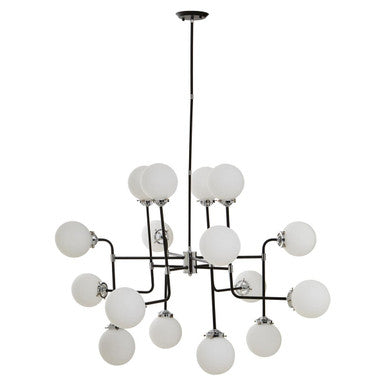 Orsina Abira 16-Arm Pendant Light – Black & Chrome Modern Chandelier