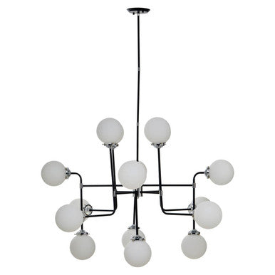 Orsina Abira 16-Arm Pendant Light – Black & Chrome Modern Chandelier