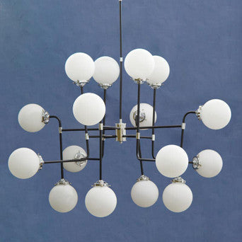 Orsina Abira 16-Arm Pendant Light – Black & Chrome Modern Chandelier
