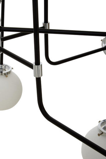 Orsina Abira 16-Arm Pendant Light – Black & Chrome Modern Chandelier