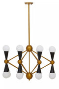 Orsina Orko Brass and Black Metal Pendant Light | 16-Glass Shades