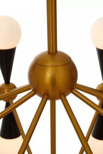Orsina Orko Brass and Black Metal Pendant Light | 16-Glass Shades