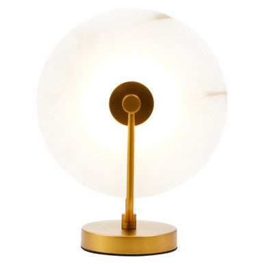 Orsina Waldorf White Marble and Gold Table Lamp – Modern Sculptural Light