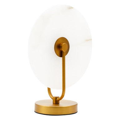 Orsina Waldorf White Marble and Gold Table Lamp – Modern Sculptural Light