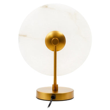 Orsina Waldorf White Marble and Gold Table Lamp – Modern Sculptural Light
