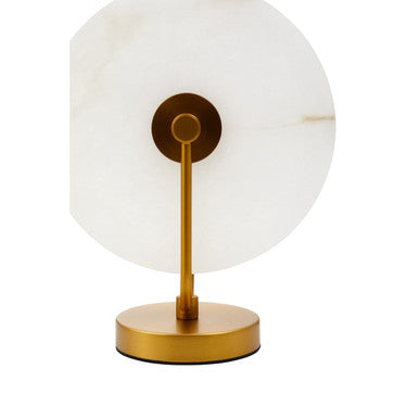 Orsina Waldorf White Marble and Gold Table Lamp – Modern Sculptural Light