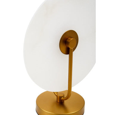 Orsina Waldorf White Marble and Gold Table Lamp – Modern Sculptural Light
