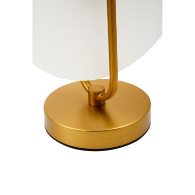Orsina Waldorf White Marble and Gold Table Lamp – Modern Sculptural Light