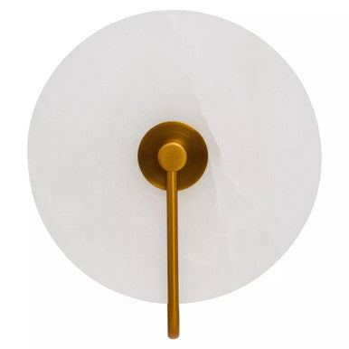 Orsina Waldorf White Marble Wall Sconce Light with Gold Accents