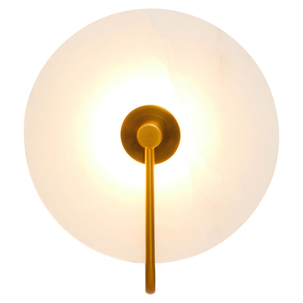 Orsina Waldorf White Marble Wall Sconce Light with Gold Accents