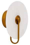 Orsina Waldorf White Marble Wall Sconce Light with Gold Accents