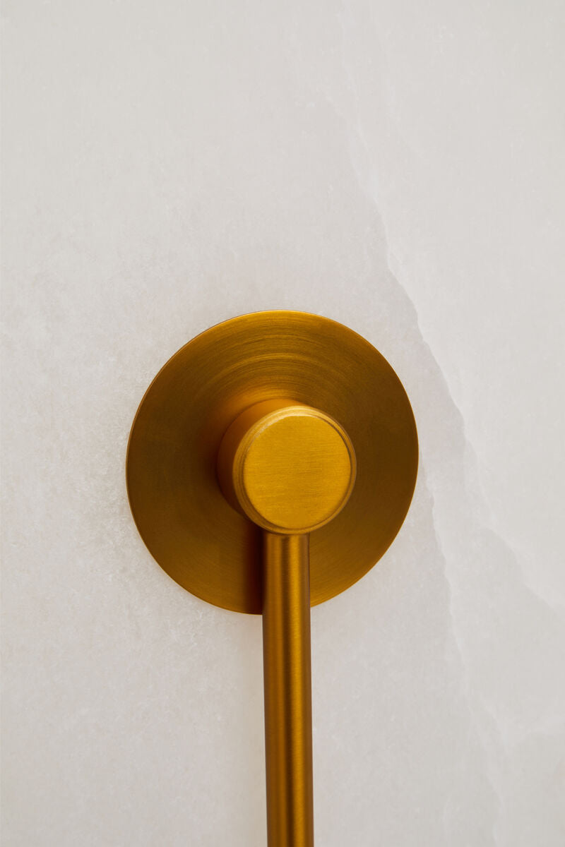 Orsina Waldorf White Marble Wall Sconce Light with Gold Accents
