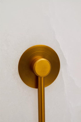 Orsina Waldorf White Marble Wall Sconce Light with Gold Accents
