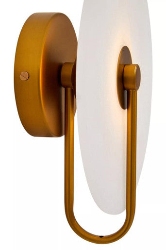 Orsina Waldorf White Marble Wall Sconce Light with Gold Accents