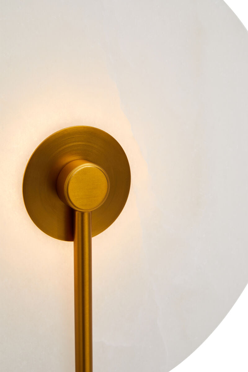 Orsina Waldorf White Marble Wall Sconce Light with Gold Accents
