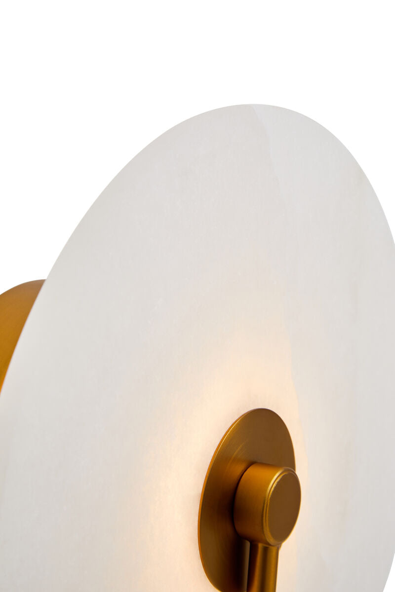 Orsina Waldorf White Marble Wall Sconce Light with Gold Accents