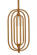 Orsina Orbo Frosted Glass Pendant Light – Gold Oval Sculptural Chandelier