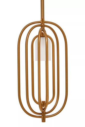Orsina Orbo Frosted Glass Pendant Light – Gold Oval Sculptural Chandelier