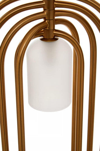 Orsina Orbo Frosted Glass Pendant Light – Gold Oval Sculptural Chandelier