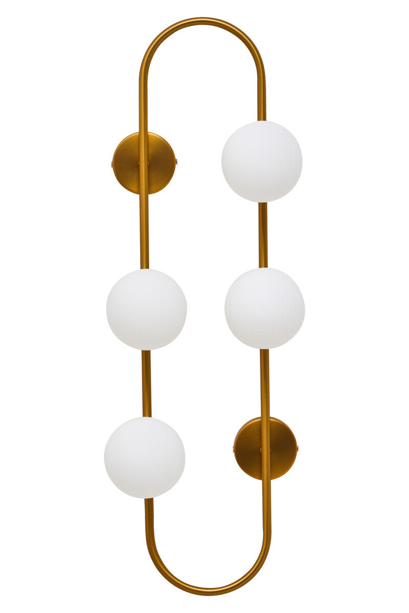 Orsina Abira Modern Wall Light – Four White Glass Globe Sconce