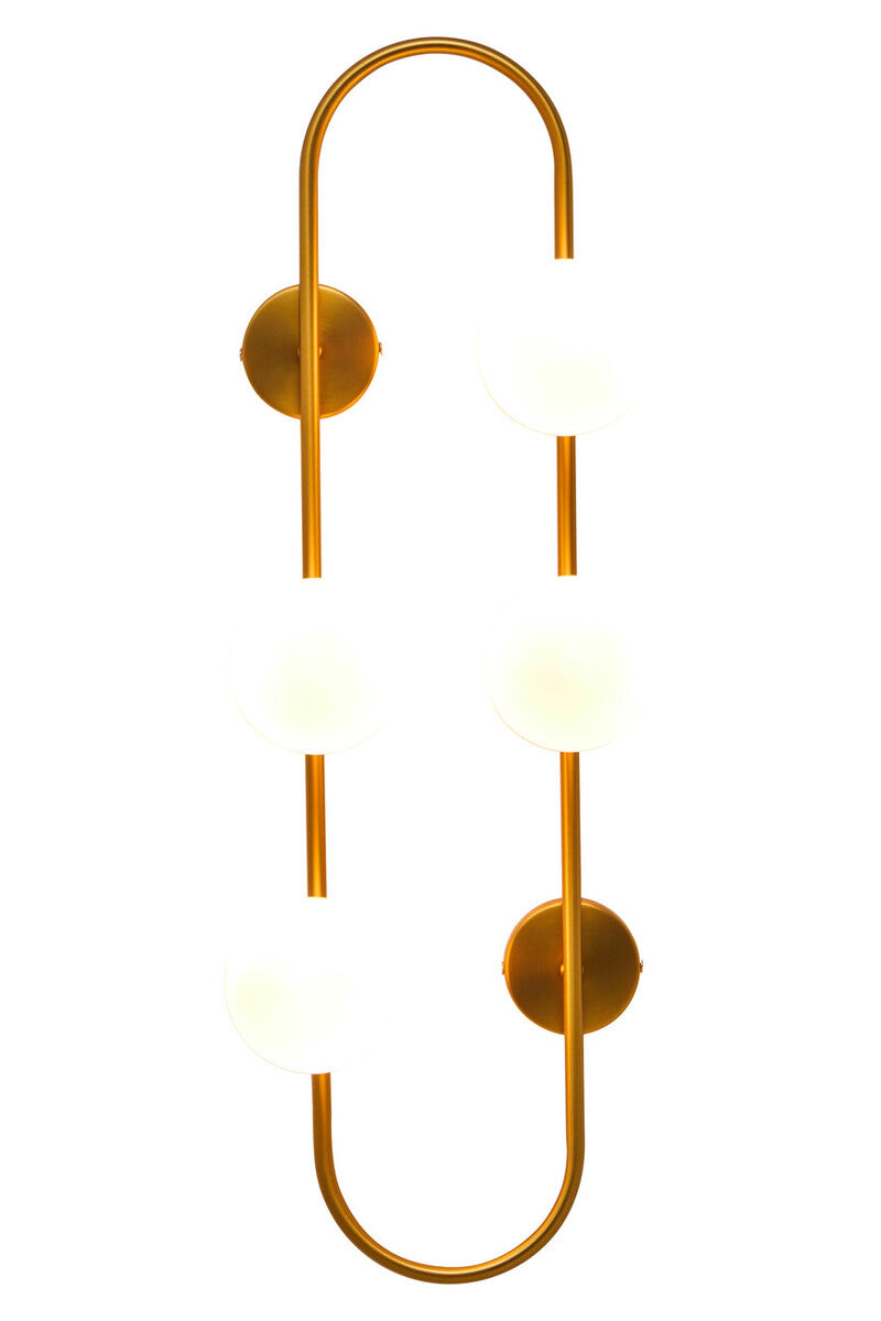 Orsina Abira Modern Wall Light – Four White Glass Globe Sconce