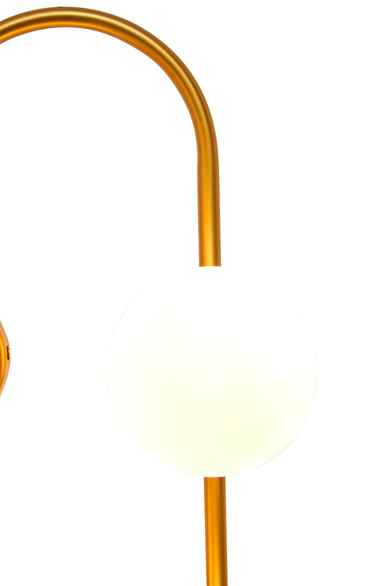 Orsina Abira Modern Wall Light – Four White Glass Globe Sconce