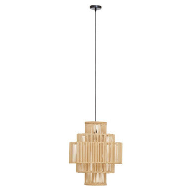Orsina Lapiz Bamboo Pendant Light – 5-Tier Handcrafted Coastal Chandelier