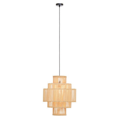 Orsina Lapiz Bamboo Pendant Light – 5-Tier Handcrafted Coastal Chandelier