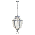Orsina Lapiz Beaded Chandelier – White Wooden Basket Pendant Light