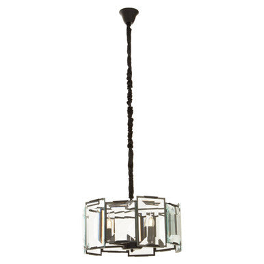 Orsina Babylon 6-Light Modern Chandelier – Matte Black & Glass