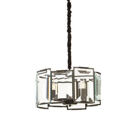 Orsina Babylon 6-Light Modern Chandelier – Matte Black & Glass