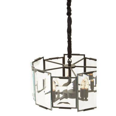 Orsina Babylon 6-Light Modern Chandelier – Matte Black & Glass