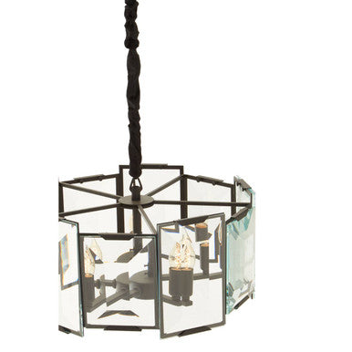 Orsina Babylon 6-Light Modern Chandelier – Matte Black & Glass