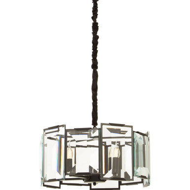 Orsina Babylon 6-Light Modern Chandelier – Matte Black & Glass