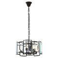 Orsina Babylon Modern Matte Black 6-Bulb Chandelier with Glass Shades