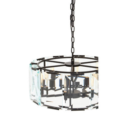 Orsina Babylon 6-Light Black Chandelier | Matte Iron & Glass