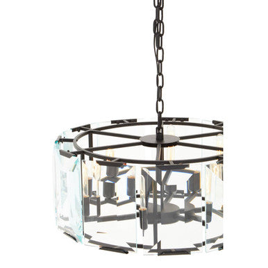 Orsina Babylon 6-Light Black Chandelier | Matte Iron & Glass