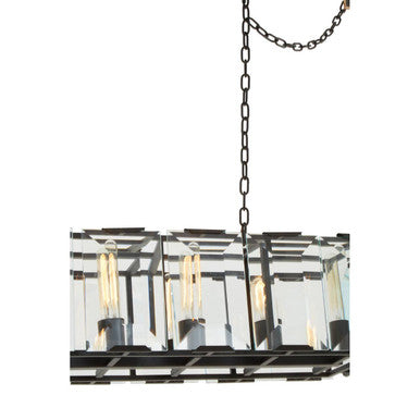 Orsina Babylon 12-Light Crystal Pendant – Matte Black Rectangular Light