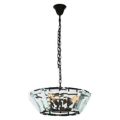 Orsina Babylon 5-Light Small Pendant Light | Black Geometric Metal