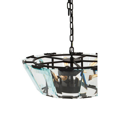 Orsina Babylon 5-Light Small Pendant Light | Black Geometric Metal