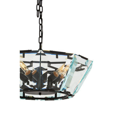 Orsina Babylon 5-Light Small Pendant Light | Black Geometric Metal