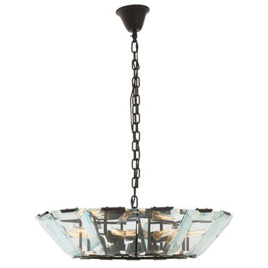 Orsina Babylon 8-Light Large Pendant Light | Matte Black & Glass
