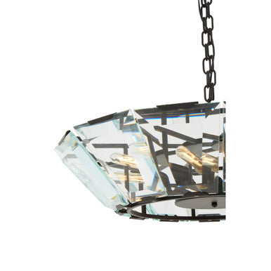 Orsina Babylon 8-Light Large Pendant Light | Matte Black & Glass