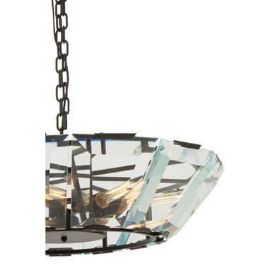 Orsina Babylon 8-Light Large Pendant Light | Matte Black & Glass