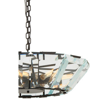 Orsina Babylon 8-Light Large Pendant Light | Matte Black & Glass