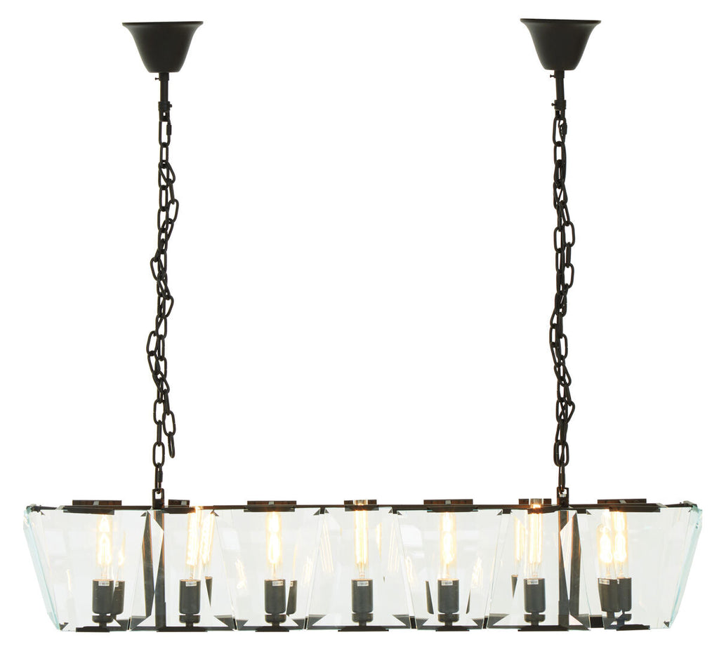 Orsina Babylon 7-Light Glass Pendant Light | Iron Frame Chandelier