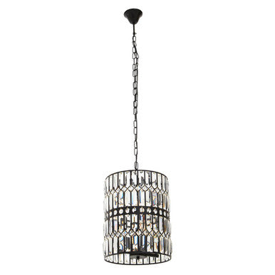 Orsina Babylon 6-Light Crystal Pendant Light | Forged Iron & Silver