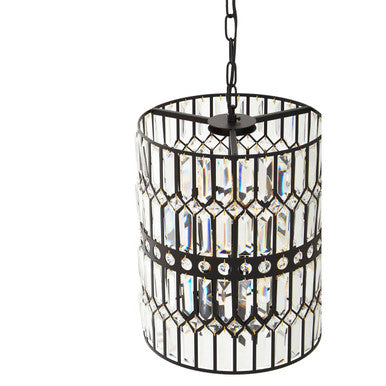 Orsina Babylon 6-Light Crystal Pendant Light | Forged Iron & Silver