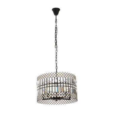 Orsina Babylon 5-Light Crystal Pendant Light | Iron & Glass Chandelier